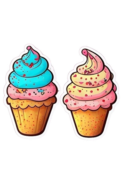 INOVATIX Set de 8 autocolante cornet de înghețată, INOVATIX®. 6 cm