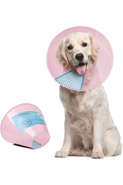 Supet animal collar, PVC, pink/blue, XL