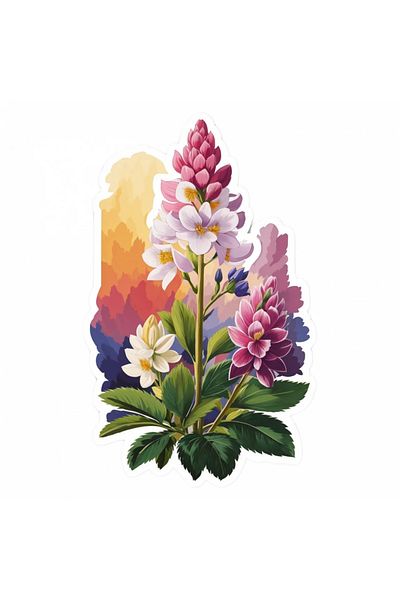 INOVATIX Set de 8 bucăți, autocolant cu flori de lupin, INOVATIX®. 6 cm