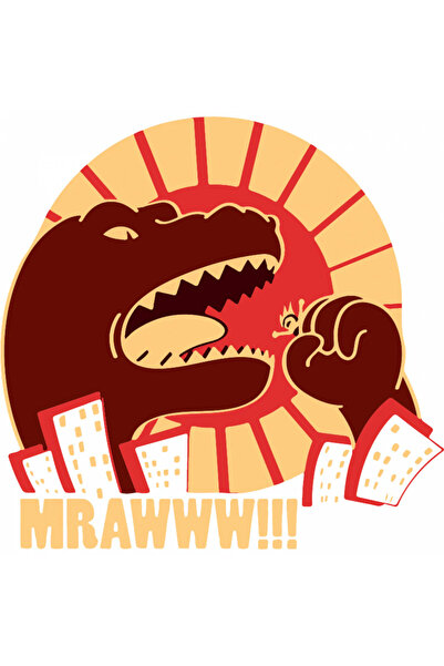 INOVATIX Set de 8 piese, Autocolant Regele Monștrilor Godzilla, Mrawww!!!, INOVATIX®. 6 cm