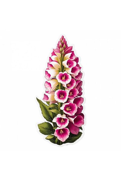 INOVATIX Set de 8 autocolante cu flori degetelină, INOVATIX®. 6 cm