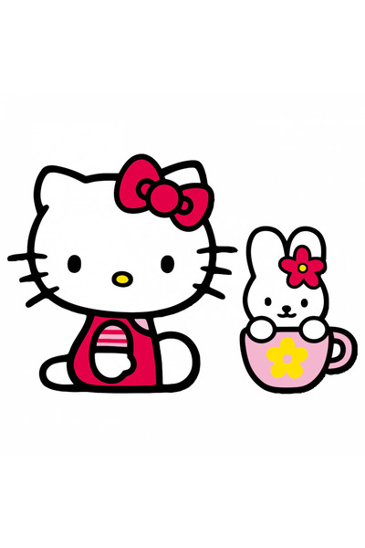 INOVATIX Set de 8 piese, autocolant Hello Kitty și Cathy Bunny, INOVATIX®. 6 cm