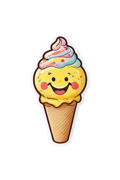 INOVATIX Set de 8 bucăți, autocolant înghețată zâmbitoare, INOVATIX®. 6 cm