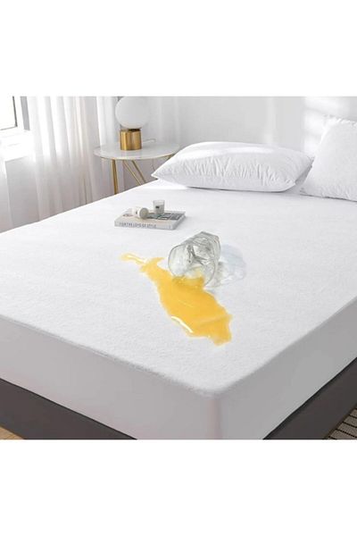oem home Waterproof terry cloth cover, Costa Deco collection, size 160x200 cm, white