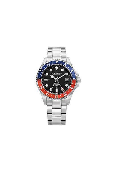 Romanson GMT Men's Watch Blue And Red Bezel
