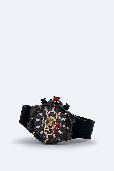 Avva Men's Black Silicone Watch B009030