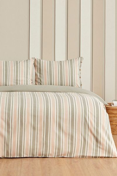 Anemons Double Yarn Dyed Natural Duvet Cover Set