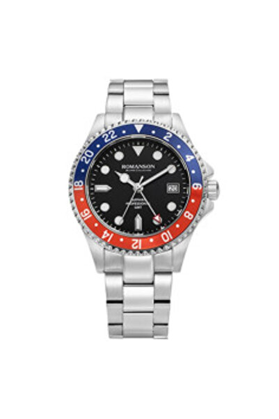Romanson GMT Men's Watch Blue And Red Bezel