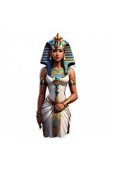INOVATIX Set of 8 pieces, Sticker Egyptian Goddess Neith with bracelets, INOVATIX®. 6 cm