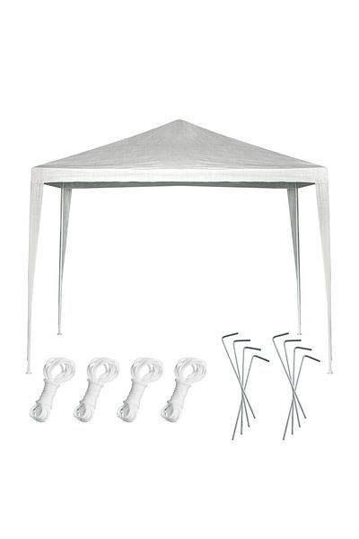 zola Garden tent, 3 x 3 x 2.55 m, waterproof, metal frame, polypropylene, mounting accessories, white