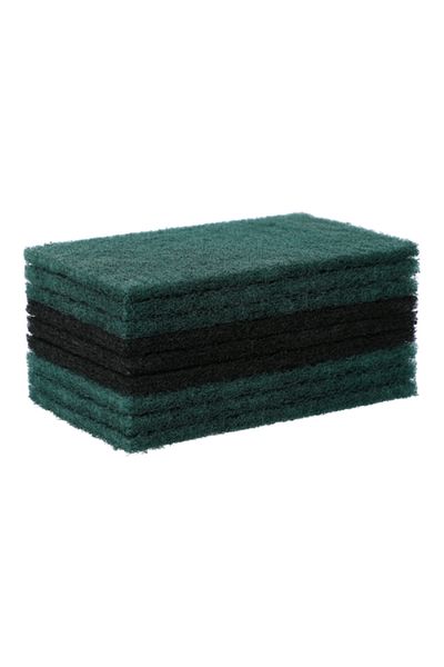 Vileda 9-Piece Handy Scouring Pad Green and Black