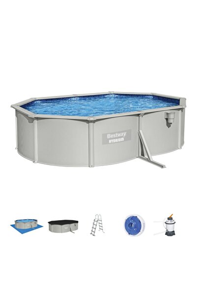 BESTWAY ® 56586 Hydrium™ Çelik Duvarlı Prefabrik Yer Üstü Havuz Seti 5,00 m x...