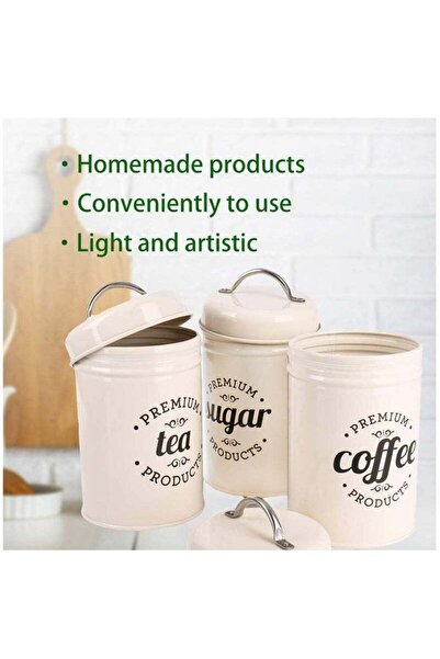 fulina 3PCS Metal Coffee Can Sealed Container with Lid,Stylish, Kitchen Jar Set,for Tea Coffee,Storage