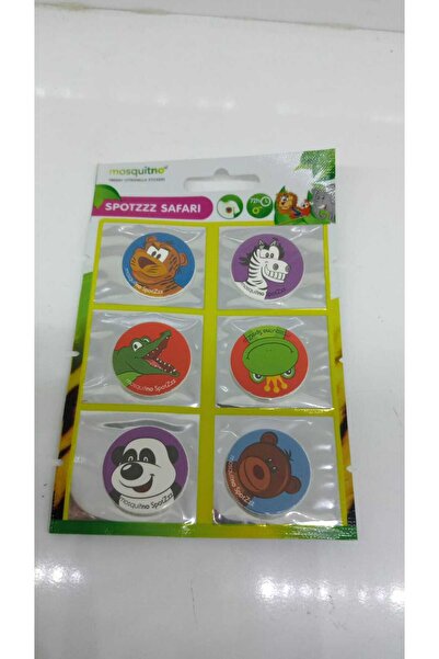 Mosquitno (çocuk)sivri Sinek Kovucu Mini Sticker 6 lı safari figürlü