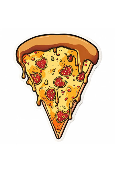 INOVATIX Set de 8 piese, autocolant felie de pizza cu salam, INOVATIX®. 6 cm