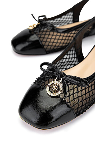 Tamer Tanca Women's Leather & Textile Black Patent Leather Ballerina Shoes