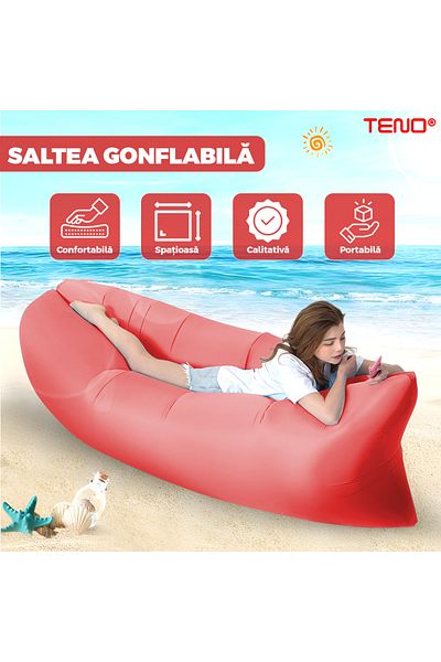 Teno INFLATABLE CHAIR MATTRESS - RED LAZYBAG - TENO