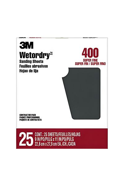 3M 400A-Grit Silicon Carbide Wet/Dry Sanding Sheets Grey 9 x 11inch