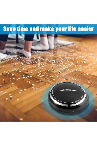 COOYA مكنسة كهربائية روبوتية، منخفضة الضوضاء، لشعر الحيوانات الأليفة والأرضيات الصلبة والسجاد منخفض الوبر، لون أسود