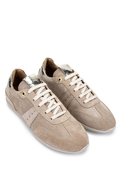 Tamer Tanca Women's Genuine Leather Beige Suede Sneakers & Sneakers