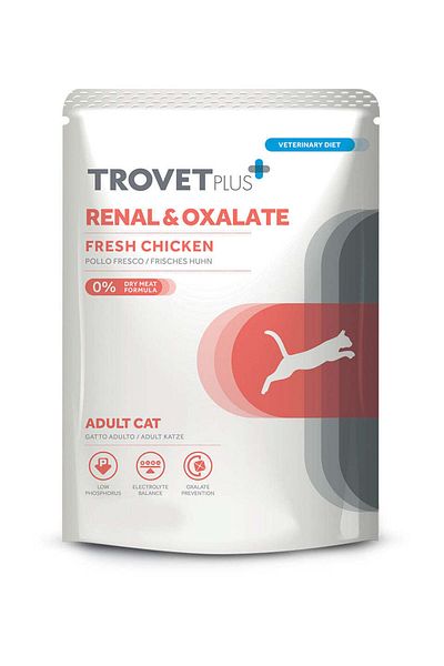 trovet Plus Pouch Cat Renal Oxalate Veterinary Diets Wet Food 85g Pack Of 6