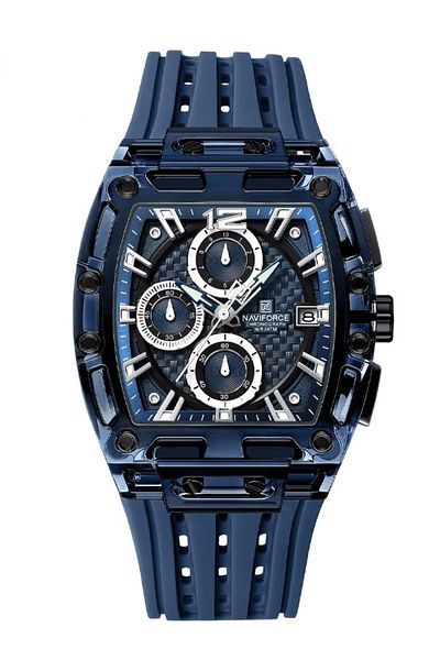Naviforce 7105 Blue Dial Watch For Men | Elegant Quartz Analog Luxury Stainless Steel Watch