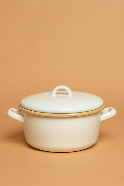 EBUTAY Crema Di Siena Enamel Cream Pot with Lid |   Ebutay