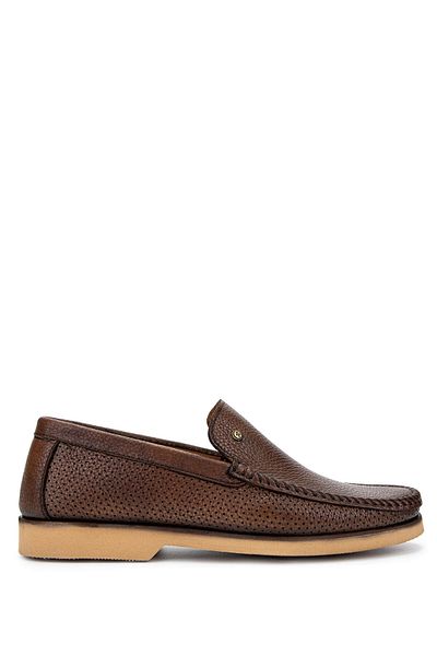 Tamer Tanca Men's Genuine Leather Brown Loafer Shoes