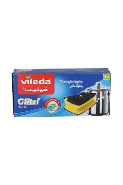 Liveda 3-Piece Glitzi Crystal Sponge Black and Yellow