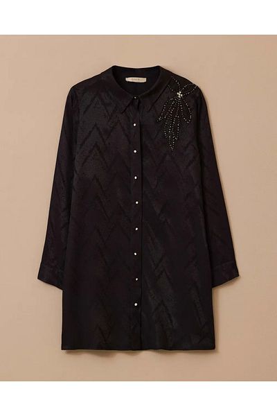 Gala-Xi Plus Size Beaded Buttoned Tunic Gala-Xi