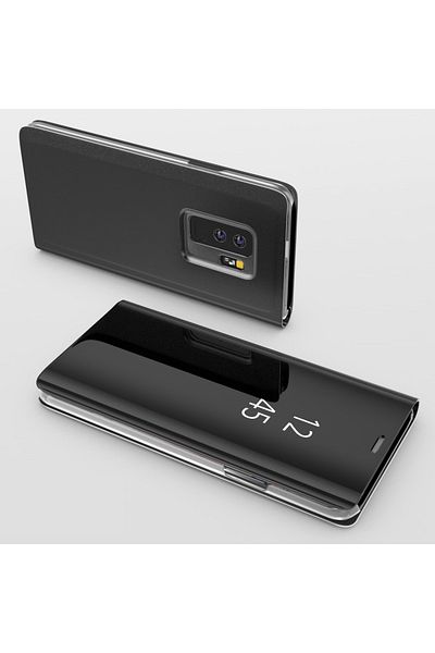OEM Carcasă Samsung Galaxy S9 - Flip Mirror, tip carte, translucidă, neagră