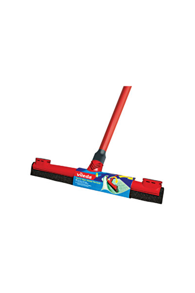 Liveda ممسحة أرضيات قياسية متينة سهلة التركيب مع عصا، لون أحمر وأسود، 130 سم