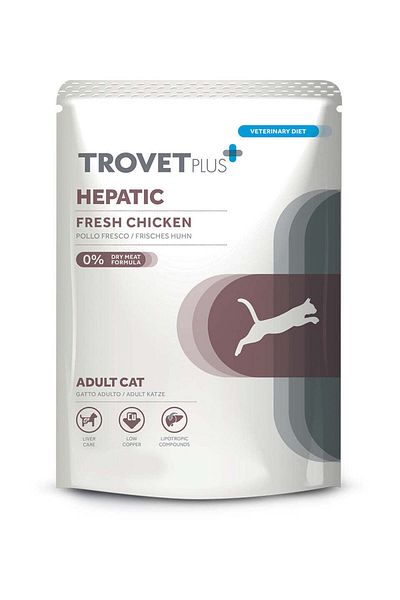 trovet Plus Pouch Cat Hepatic Veterinary Diets Wet Food 85g Pack Of 6