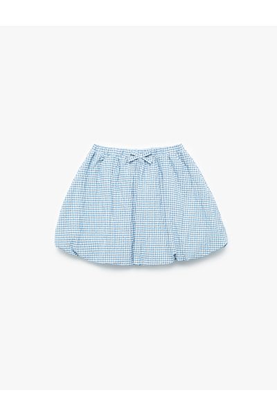 Koton Fusta mini cu balon Gingham cu detaliu fundita