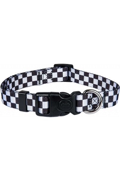 Astorpet adjustable dog collar, polyester/metal/plastic, white/black, size XS