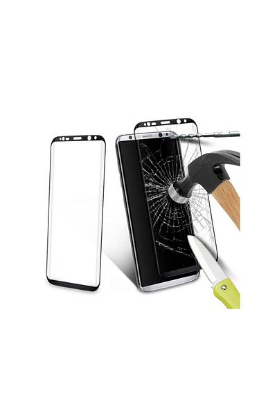 OEM Folie de sticlă 3D, ecran complet, Samsung Galaxy S8+, acoperă întregul ecran, negru