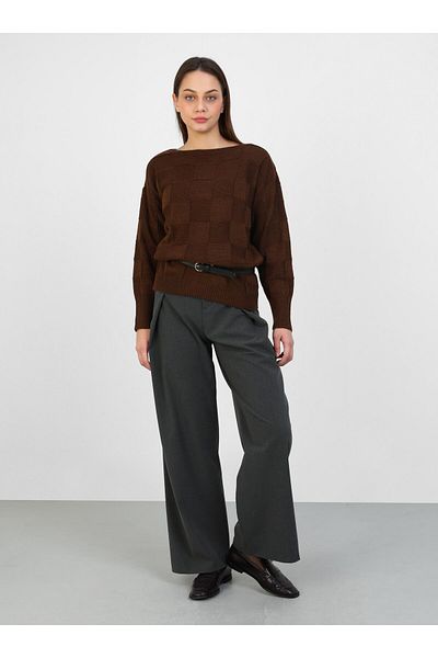 Por La Cara Knit tunic - brown - por la cara