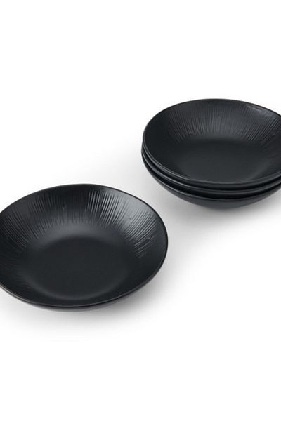 MIKASA Jardin Midnight 20cm Ceramic Pit Plate Set of 4