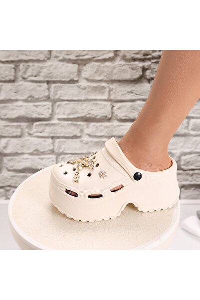 Botinelli Women's slippers with platform Beige made of Adova Foam, 38-39