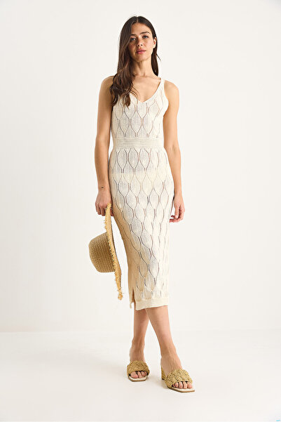 Bianco Lucci Women's Knitted Detailed Knitwear Dress 20258006