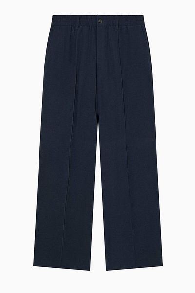 Patrizia Pepe Wide Pants With Elastic Waist - - 46, Navy