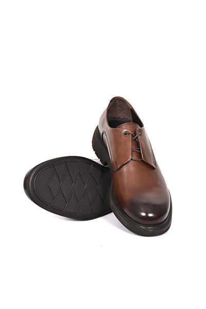 Tuna Genuine Leather Brown Classic Men's Shoes - Eva Sole - 3987