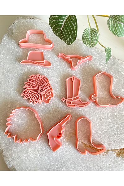 By Selen Suyolcu Cowboy Model Cookie Stamp and Cutter - Set of 6