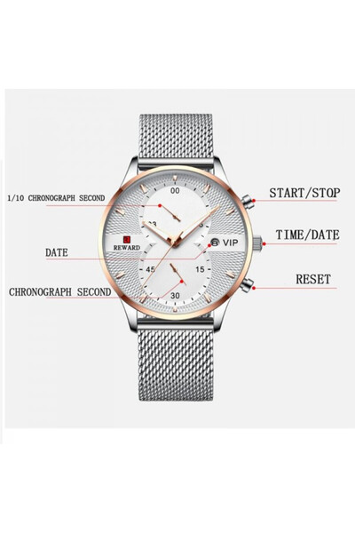 delis Ceas barbatesc Reward CS1247, otel inoxidabil, argintiu