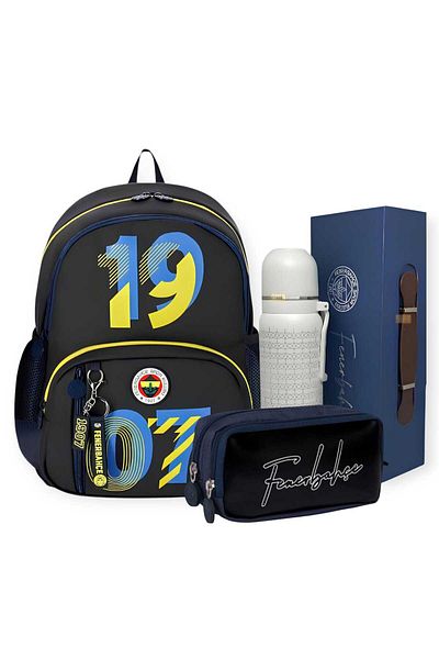 Fenerbahçe School Backpack, Pencil Bag - Licensed Glass Cover Steel Thermos Premium Set