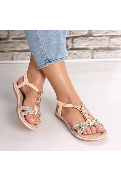MODA STİL Sandale Dama Bej Din Piele Ecologica Florenza, 41