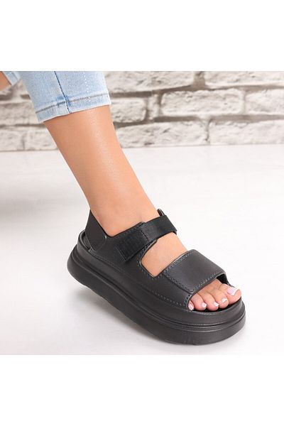 MODA STİL Sandale Dama Cu Platforma Negri Din Spuma Ailade, 36-37