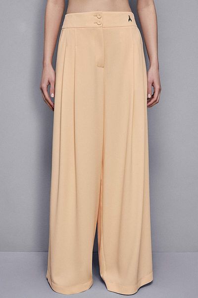 Patrizia Pepe Wide Pants With Pleats - - 42, Orange