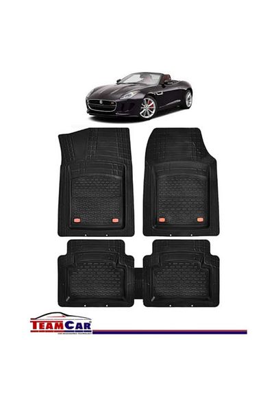 TEAMCAR Covorașe auto tip tavă compatibile cu Jaguar F-type I (2013), negre, material durabil