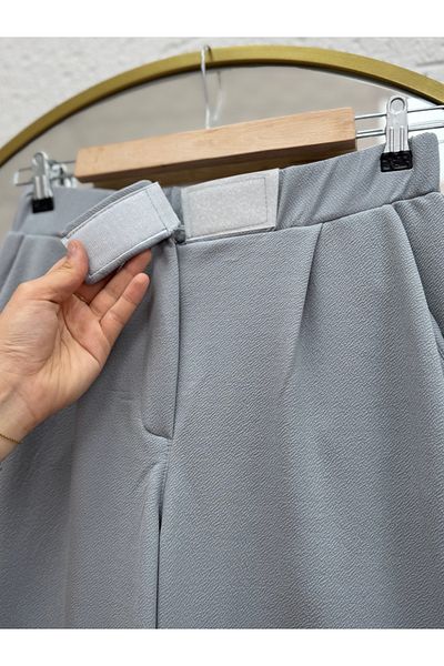 Mihra Παντελόνι Soredra Snap Fastener Palazzo-MT1548 Γκρι